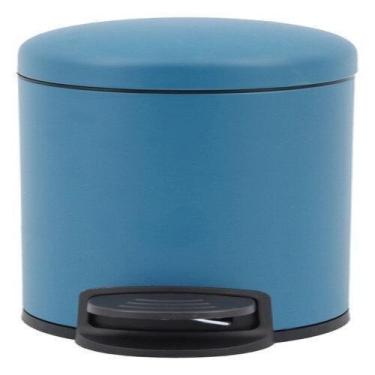 Imagem de Lixeira De Piso 3 Litros Aço 28X16X16Cm Azul - Banheiro - Sensea