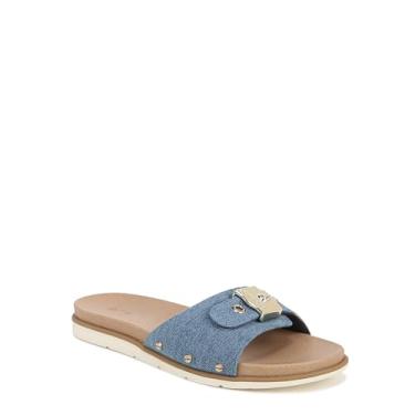 Imagem de Dr. Scholl's Shoes Sandália rasteira feminina icônica, Jeans azul, 9