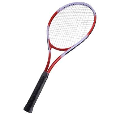 Imagem de Raquete de tênis de 68 cm, raquete de tênis individual, raquete de tênis recreativa para adultos, conjunto de treinamento de competição para iniciantes com bolsa de transporte (vermelha)