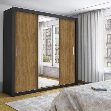 Imagem de Guarda Roupa Isabela Casal 3 Portas de Correr Com Espelho Luxo Carioca Móveis