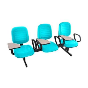 Imagem de Cadeira Em Longarina Com Prancheta Linha Blenda Verde - DESIGN OFFICE 