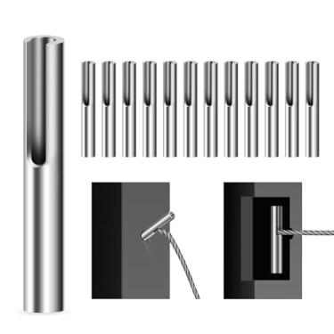 Imagem de Gyykzz Pacote Com 12 Kits De Corrimão De Cabo Invisível 1/8, Ângulo De Ancoragem De Alternância De Terminal, Tensor Invisível De Hardware De Corrimão De Cabo Ajustável De Aço Inoxidável T316 Para Po