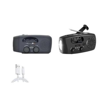 Imagem de Lanterna De Emergência Portátil De 2000 mAh Com Rádio FM AM, Carregame