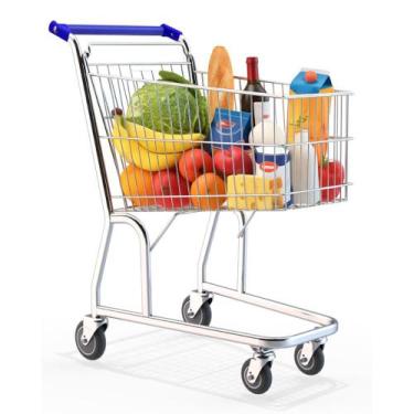 Imagem de Carrinho De Compras 90 Litros Para Supermercados Em Aço Aramado Amapá,