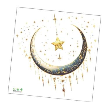 Imagem de IEUDNS Adesivo de parede com fundo criativo, lua e, fácil aplicação, pôster de parede, papel de parede para decoração de berçário e banheiro