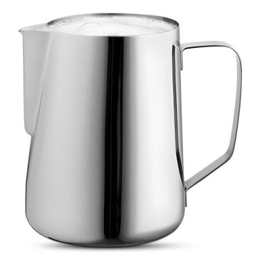 Imagem de OCS Parts Jarras de espuma de aço inoxidável polido | Copo de 1,871 g | Jarras de grau comercial para vaporizar e espumar leite ou creme para lates, cappuccinos e expressos