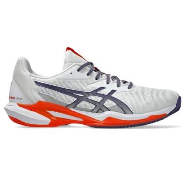 Imagem de ASICS Tênis masculino Solution Speed FlyteFoam 3 Clay, Branco/roxo acinzentado, 47