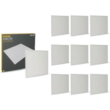 Imagem de Kit 10 Unidades ALUT Painel LED de Embutir Quadrado, 18W Plafon 6500K Branco Frio, Luminária Bivolt Slim de Instalação Rápida