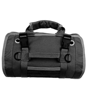 Imagem de Bolsa Ferramentas Saco de Armazenamento Rolo Nylon ImpermeáVel MecâNicos Eletricistas Marcenaria(Preto)