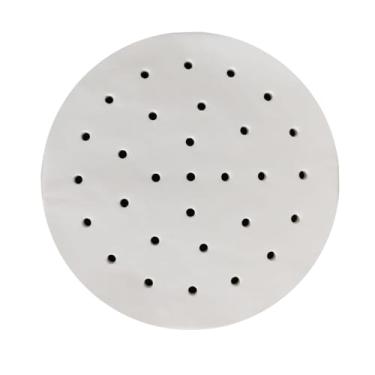 Imagem de 200 peças de forros de fritadeira de ar branco redondos de 18 cm, perfeitos para fritadeiras a ar de 3,4/3,7/4,2/2,3/2,5 QT, fornos, vaporizadores de metal
