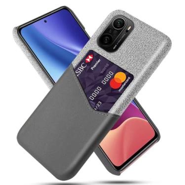 Imagem de Capa para Xiaomi Redmi K40,Tela e tampa de couro PU,Antideslizante,360°cobertura completa à prova de choque com 1 slot de cartão atrás,Prevenção de queda-Gray