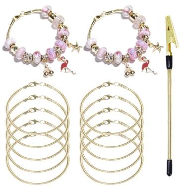 Imagem de Exway 10 peças de corrente de pulseira de pingente de cobra 19 cm kit de pulseira de corrente de ouro com fechos de lagosta para artesanato faça você mesmo joias femininas