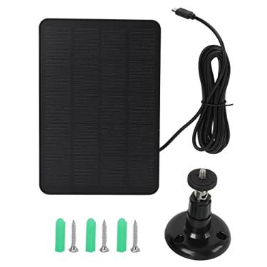 Imagem de Carregador do painel solar 4W 5V Taxa de conversão Alta Painel solar à prova d'água portátil para aparelhos de baixa potência Mini -silício Mini USB tipo C 3 metros Cabo