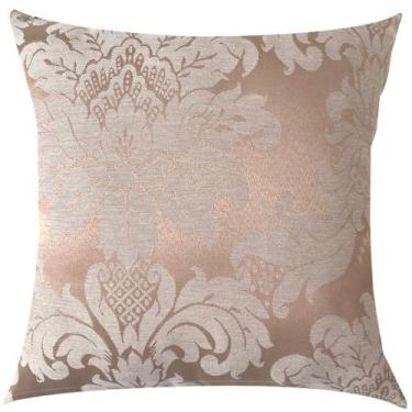 Imagem de Capa de Almofada Jacquard Bege Cobre Medalhão 45x45cm - Sua Casa Decor