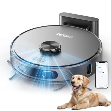 Imagem de Robô aspirador de pó e esfregão, aspirador de pó robótico de mapeamento com navegação LiDAR inteligente e forte sucção, WiFi/aplicativo/Alexa/controle de voz, prevenção de obstáculos, para casa, pisos