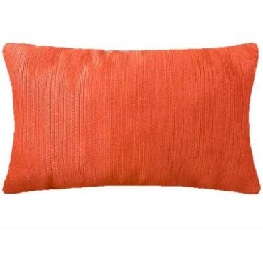 Imagem de Almofada Retangular em Jacquard Laranja Liso 50x28cm - Sua Casa Decor