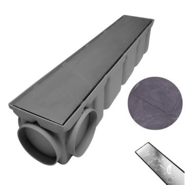 Imagem de Ralo Sequencial Inox Invisível Piso 10x50 Coletor Cinza Multi Saídas -