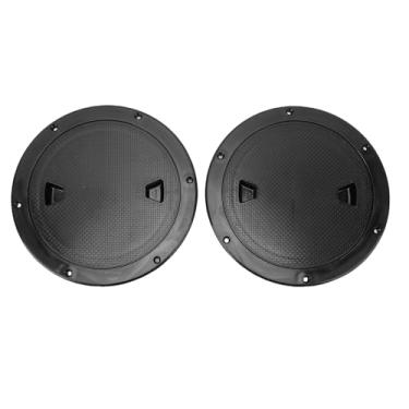 Imagem de Haofy 2pcs 8 Polegadas Hatch Hatch Acesso Tampa Placa de Convés de Barco Com Tampa Destacável Hatch de Inspeção Não Deslizante ABS ABS ADIDADOS Para Navios, RV, Placas de Deck de (BLACK)