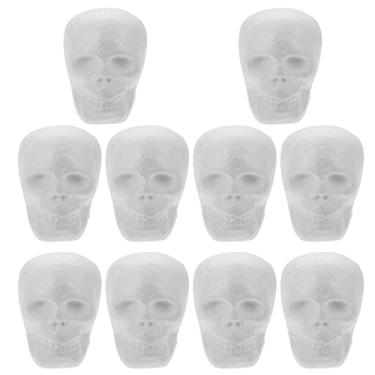 Imagem de 10 Peças Graffiti Branco Embrião Cabeça Fantasma Suprimentos DIY Crianças Enfeites DIY Decorações De Halloween Pingentes DIY Bolas De Crânio Peças Centrais Casa Gadgets