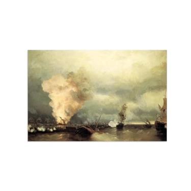 Imagem de Ivan Aivazovsky Impressão de arte de parede em tela - Tela de arte de imagem - reprodução de pintura de paisagem pôster para decoração de casa - mar 2/50x75 cm 20x30 polegadas somente tela