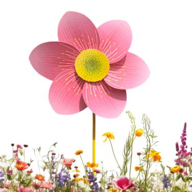 Imagem de Cataventos Para Jardim - Rodinhas Decorativas Exterior Flor De Cerejeira | Cataventos Decorativos Resistentes para Quintas Varandas Cais e Piscinas