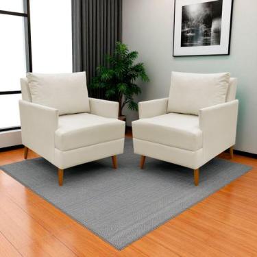 Imagem de Kit 2 Poltronas Decorativa Para Sala Recepção Consultório Escritório S