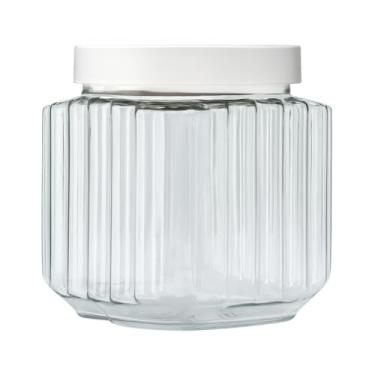 Imagem de Pote Plástico Fileto 1 Litro Tampa de Rosca Premium Plástico Cristal Cozinha Multiuso (Branco)