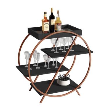 Imagem de Adega JB 4009 Luxo Preto Pe Bronze - Moveis JB