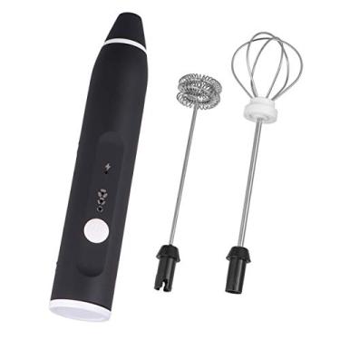 Imagem de MAGICLULU 1Pc USB Recarregável Batedor De 2-Em-1 Fabricante De Leite Agitador De Espumador De Leite De 3 Níveis (Preto)