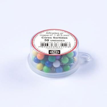 Imagem de ACC - Alfinete Mapa 1 Caixa Plástico 50 unidades Aço Cabplast Sortido