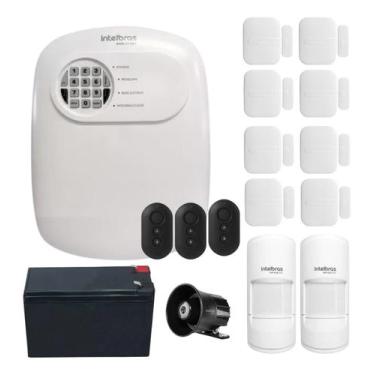 Imagem de Kit Alarme Sem Fio Intelbras 8 Magnéticos, 2 Infra PET, Bateria e Sire
