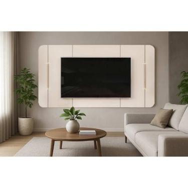 Imagem de Painel Quarto P- Tv Até 75 Pol Areta 218x132cm Off White - Dj Móveis