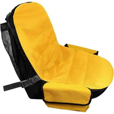 Imagem de Capa de assento para cortador de grama John Deere, capa de assento de trator de grama para cadete filhote, almofada de assento compatível com Kubota, com bolsa e fivela (grande)