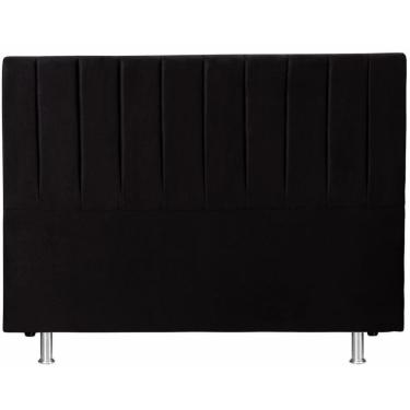 Imagem de Cabeceira Cama De Queen 158x110 Suede Preto Keiko Colchões
