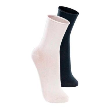 Imagem de Kit com 2 Pares de Meias sem Punho Casual Lupo 1275-011 Colorido, Bran