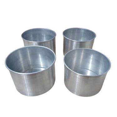 Imagem de Forma redonda kit 4 unidades alumínio escovado - protege inox