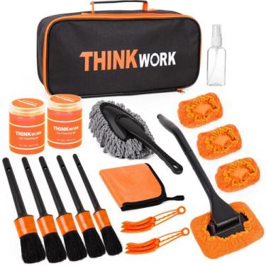 Imagem de Kit de limpeza para detalhes do carro THINKWORK 17 unidades com gel de