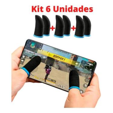 Imagem de Kit 6 pçs Luva De Dedo Gamer Pra Jogar Free Fire Semi Pro Para Jogar C