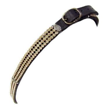 Imagem de Bandinha Para Chapéu Couro Strass Preto Com Regulagem - Couros Allas