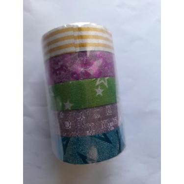 Imagem de Fita adesiva decorativa com glitter colors com 5 pecas 1,5cmx2,7m - BO