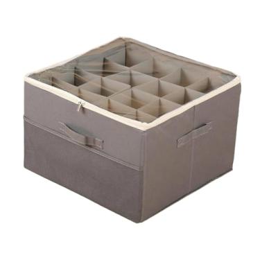 Imagem de Fenteer Organizador de sapatos com alças, caixa multiuso à prova de poeira com tampa transparente para sapatilhas, sandálias, mocassins e tênis, Cinza