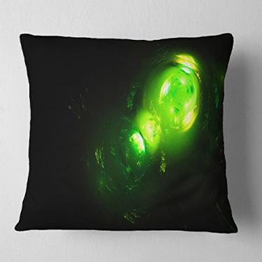 Imagem de Designart Air Bubbles Under Water' Manta abstrata para sala de estar, sofá, enchimento de almofada + capa de almofada impressa em ambos os lados 66 x 66 cm