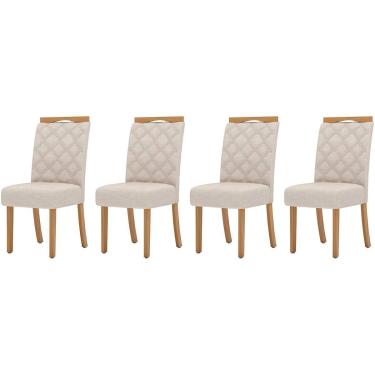 Imagem de Cadeira Sala de Jantar Bella Kit 4 Un Nature/Linho - Henn