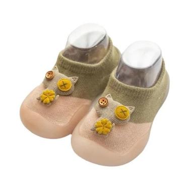 Imagem de Meias de Bebê Antiderrapantes com Design de Gatinho - Algodão Macio pa