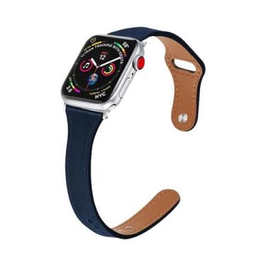 Imagem de Pulseira De Couro Slim Para Apple Watch Feminina Ultra 49mm 8 41mm 45m