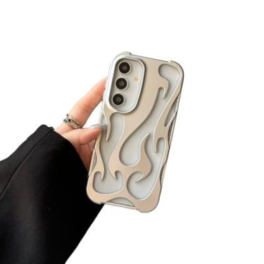 Imagem de Fashion Flame Bumper Case for Samsung Galaxy A55 Case [3D Deluxe Color Frosting] [Hollow Heat Dissipation Design] Ultra Slim Shockproof Protective Cover for Samsung Galaxy A55 Plateado