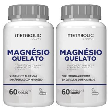 Imagem de 2x Magnésio Quelato Bisglicinato 500mg 120 cápsulas - Metabolic farma