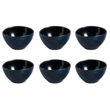 Imagem de Conjunto de Bowls Orgânicos Night Blue Porto Brasil em Stoneware 558ml - 6 Peças