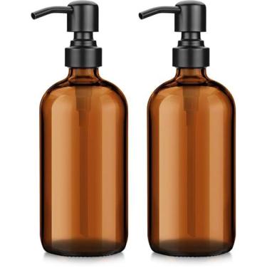 Imagem de Dispensador de sabonete AmazerBath Amber Glass 500 ml, pacote com 2