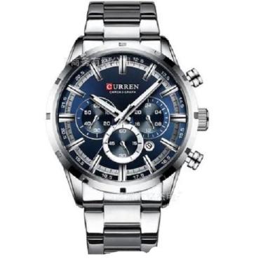 Imagem de Relógio Curren Masculino 8355 Prata/Azul Aço